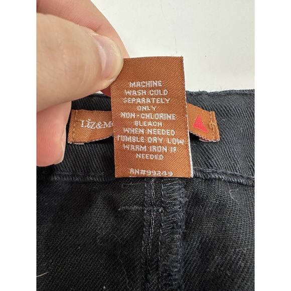 Liz & Me Signature Womens Jeans Plus Size 4 Petite Black Denim - Picture 5 of 11
